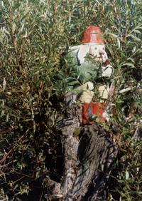 Hölzerne Vodník-Skulptur